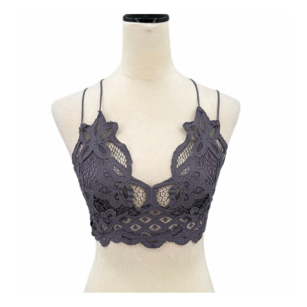 Free People FP One NEW Adella Charcoal Boho Flirty Romance Fairycore Bralette